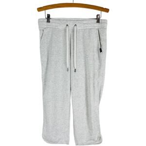 Eddie Bauer grey cropped yoga jogger loungewear high waisted pants medium